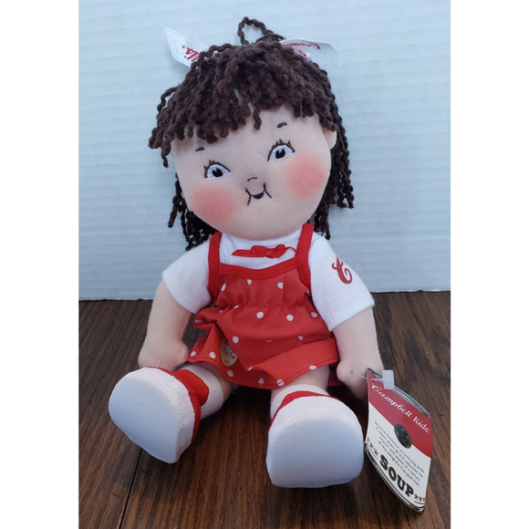 Campbells Soup Kids 100th Anniversary Girl Doll Plush Toy in Red outfit with Dot - Picture 1 of 6